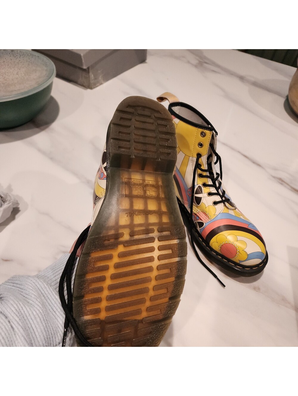 Rare Dr. Martens Vegan 1460 Retro Ray Kemble Psychedelic Boots Men’s 11 - Picture 10 of 12